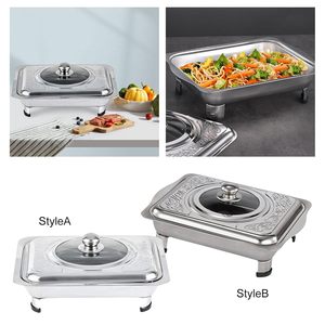 ถาดอุ่นอาหารสแตนเลสสตีลหรูหราทันสมัยพร้อมฝาปิดและถาดเสิร์ฟสำหรับงานเลี้ยงและห้องครัวในราคาที่ดีที่สุด - Product Image 2