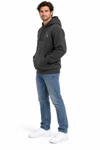 Sweat-shirt à capuche pour homme avec logo personnalisé, en molleton épais de qualité supérieure, avec poche kangourou, style streetwear décontracté, pour la vente en gros - Product Image 4
