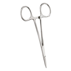 Pinza de sujeción para instrumentos de laboratorio dental, recta, ligeramente dentada, de acero inoxidable, longitud 130 mm, longitud de mandíbula recta 110 mm - Product Image 4