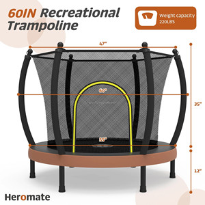Zoshine an toàn có thể điều chỉnh 60inch trẻ em <span class=keywords><strong>Trampoline</strong></span> với dày PVC bọt Padding cho trong nhà/ngoài trời sử dụng - Product Image 4