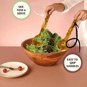 Ensemble d'ustensiles à salade en résine écologique, 100 % compatibles lave-vaisselle pour la maison et l'hôtellerie, comprenant une cuillère à glace - Product Image 6