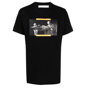 Camiseta Negra de Manga Larga para Hombre con Estampado Fotográfico, Ribete en Contraste, Corte Holgado, Estilo Urbano, Cuello Redondo, 100% Algodón Jersey - Product Image 3