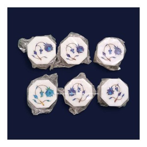 <b>Hexagonal</b> Shape Best Premium Best Modern Look Marble Inlay <b>Box</b> With Mother Of Pearl Material Use For Jewelry Storage <b>Gift</b> Item - Product Image 1