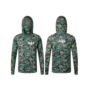 Custom Printed Fishing Shirts UV Protection <b>Camo</b> Fishing Apparel Plus Size Long Sleeve <b>Men</b> Women Bamboo Fishing Hoodie for Logo - Product Image 1