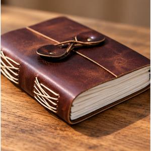 CRAFT HACKLE Journal en cuir brun vintage fait main, couverture rigide, reliure cousue, carnet en provenance du Rajasthan avec 200-400 pages - Product Image 2