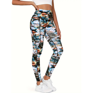 Leggings deportivos de compresión ajustados para mujer, ropa de entrenamiento sin costuras, leggings de cintura alta para gimnasio y fitness para damas - Product Image 1