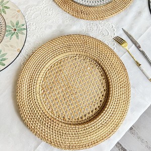 Vintage Rattan Charger Plate Natural Wicker Table Charger Handwoven Round Placemat Rustic Decorative Table Accessory - Product Image 4