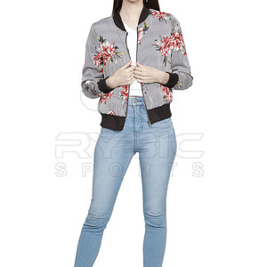 Latest Design Versatile Wardrobe Women Printing Varsity <b>Jackets</b> Comfortable Piece For Lifestyle Clothing Collections In Stocks - Product Image 5