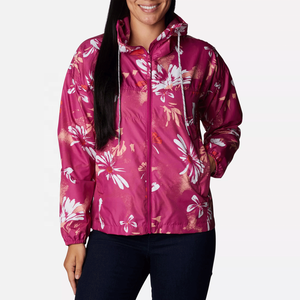 Women's Floral Print Windbreaker <b>Jacket</b> Lightweight Hooded Outdoor <b>Waterproof</b> Sportswear Casual Zipper Coat Plus Size 2026 New - Product Image 3