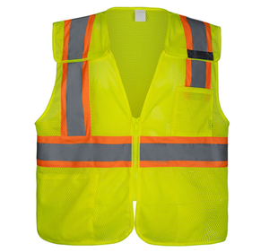 เสื้อกั๊กสะท้อนแสงแบบ Hi-Vis สำหรับงานอุตสาหกรรม 男女  พร้อมกระเป๋าหลายช่อง ผลิตจากผ้าฝ้าย/โพลีเอสเตอร์ กันน้ำและกันกรด - Product Image 3
