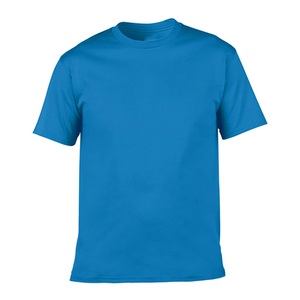 เสื้อยืดแขนสั้นสีฟ้าอ่อนสำหรับผู้ชาย คอกลม แบบเรียบ สีพื้น สวมใส่สบาย ทรงปกติ - Product Image 4