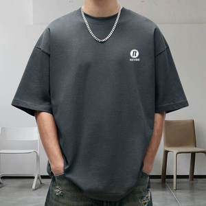 Camisetas de algodón de cuello redondo de alta calidad hechas a medida, etiqueta privada, camiseta holgada personalizada para hombre, venta en línea - Product Image 1