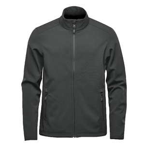 Men's <b>Black</b> <b>Fleece</b> Jacket Windproof Zipper Closure Casual Solid Color Regular Fit Stand Collar Polyester Material - Product Image 2