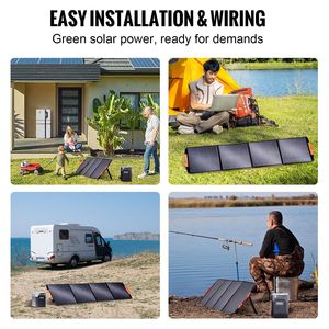 Chargeur solaire portable pliable monocristallin ETFE 200W, efficacité 23%, avec connecteur MC4 - Product Image 2