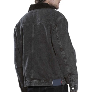 Veste en jean pour homme OEM High Street 100% coton Coupe classique Patch personnalisé Brodé Col montant Manteau d'hiver BY HI 2026 - Product Image 3