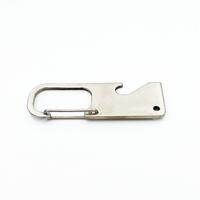 Porte-clés mousqueton vierge personnalisable avec décapsuleur et ouvre-bouteille carré en métal plat, gravable, cadeau promotionnel
