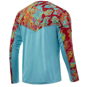 Camisa de Pesca de Manga Larga para Hombre, Estampado de Camuflaje Azul, Protección UPF 50 Anti-UV, Top de Poliéster - Product Image 5