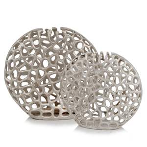 แจกันโลหะลวดลายเป็นเส้นสีเงินทำด้วยมือสุดหรูรูปปั้นแจกันแบบมีรูพรุนที่หรูหราเครื่องประดับบ้านและของประดับกลางบ้าน - Product Image 1