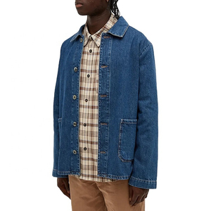 ARTIZ INTERNATIONAL Men's Vintage Formal Denim Jacket 100% Cotton Eco-Friendly Acid Wash <b>Button</b> <b>Fly</b> Regular Fit - Product Image 2
