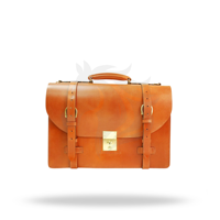 Porte-documents Triple Gusset en Cuir Véritable pour Ordinateur Portable, Idéal pour les Voyages, les Activités de Plein Air et les Affaires, avec Fermeture Éclair
