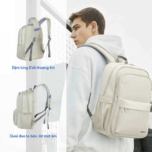 Sac à dos pour ordinateur portable antivol, antichoc, imperméable, avec port USB, fermeture éclair, unisexe, mousse SAKOS, best-seller, design personnalisé, PU - Product Image 5