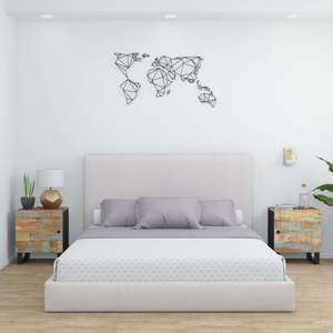 Ensemble de 2 tables de chevet noires, meubles de chambre élégants et pratiques - Product Image 1