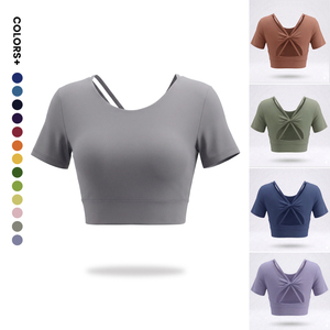 Haut de soutien-gorge de sport de yoga léger avec support léger en spandex/nylon et coussinet de poitrine amovible pour femme - Product Image 3