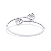 Bracelet jonc de luxe en argent 925 avec moissanite, design bouclier à coupe triangulaire, pour femme, à porter au quotidien