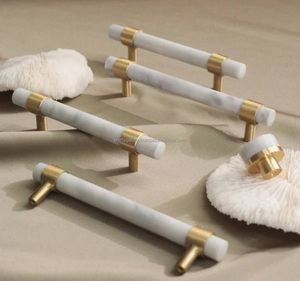 ตู้แบบดึงลิ้นชักโลหะชุบเหล็กด้วยหินอ่อนและทองเหลืองสุดหรู - Product Image 2