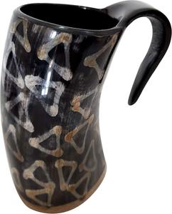 Taza de cuerno natural hecha a mano con asa, estilo vikingo, para cerveza, hidromiel, fiestas y regalo, venta directa de fábrica. - Product Image 1