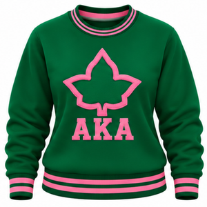 Green Ladies Rib Knit Crew Neck Sweatshirt Custom Embroidery Letter Design Long Sleeve Casual Varsity <b>Pullover</b> <b>Women</b> Top - Product Image 1