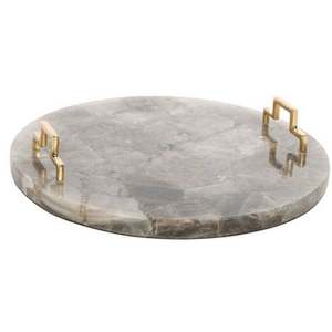 Plateau de service moderne en résine de luxe, résistant au lave-vaisselle, avec poignées, fait main, décoratif, pour cuisine, table à manger, thé et café - Product Image 1