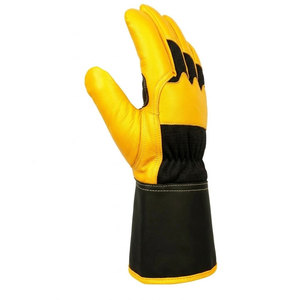 High-quality Goat Grain Leather Safety Work <b>Gloves</b> With <b>Long</b> Cuff Heavy Duty Construction Heat Resistant For Industrial - Product Image 2