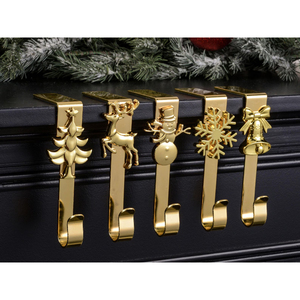 Soporte para Calcetines Navideños de Metal Ecológico Plateado, Juego de 7 Soportes para Calcetines, Suministro Directo de Fábrica desde India - Product Image 3