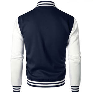 Veste de sport multicolores de haute qualité pour hommes, manches en laine/viscose blanches, tissu 100% coton, col rond, streetwear - Product Image 3