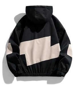 Veste coupe-vent pour homme, color block, imperméable, 100% polyester, décontractée, pour l'extérieur, style streetwear, en nylon, coupe-vent, 2026 - Product Image 2