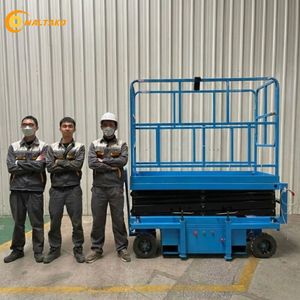 แพลตฟอร์มยกไฟฟ้าแบบกรรไกร 10 เมตร รับน้ำหนัก 500 กก. 220 โวลต์ แบบลากจูงได้ ความสูงทำงาน 12 เมตร สำหรับศูนย์โลจิสติกส์ - Product Image 4