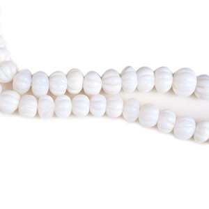 ลูกปัดโอปอลสีขาวธรรมชาติแกะสลักรูปฟักทองทรงรอนเดลสำหรับทำเครื่องประดับแบบร้อยเป็นเส้น - Product Image 4