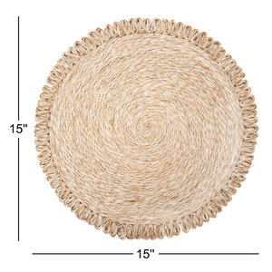 ชุดแผ่นรองจานทรงกลม abaca 4ชิ้นเสื่อสำหรับวางแบบไม่มีลวดลาย - Product Image 3