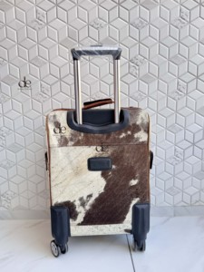 Bolsas de Viaje de Cuero Vacuno Auténtico, Multiusos, Hechas a Mano, Bolsa de Viaje con Ruedas Unisex, Tamaño Grande, Multiusos, Piel con Pelo, Maleta Hecha a Mano - Product Image 3