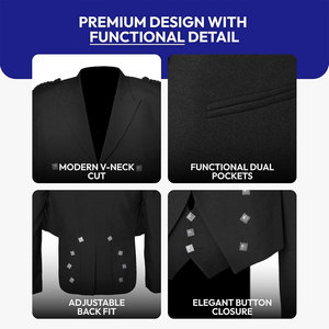 Chaqueta Kilt Prince Charlie con Chaleco - Traje Escocés Formal para Hombre para Bodas, Fiestas y Eventos Highland - Product Image 4