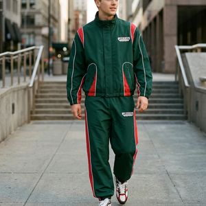 Conjunto de Chaqueta y Pantalones Deportivos con Logotipo Personalizado al por Mayor, Ropa Deportiva para Niños, Chaqueta Cortavientos y Pantalones, 100% Nailon, Traje Deportivo Cortavientos para Hombre - Product Image 4