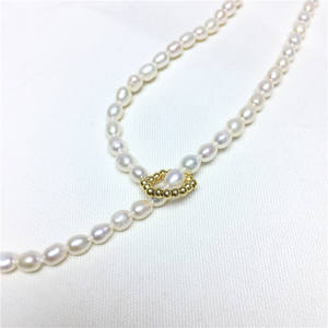 Collar de Perlas de Agua Dulce con Forma de Xiaomi, Lujoso y Sencillo, con Cierre OT, Cadena para Clavícula, Brillante, para Suéter, Accesorio de Perlas - Product Image 2