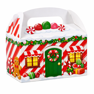 Custom <b>Christmas</b> Cookies Candy Treat Packaging <b>Boxes</b> with Handle - Product Image 1
