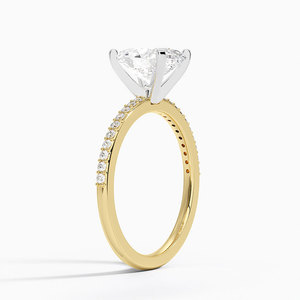 Delicate Shared Prong Oval Cut Moissanite <b>Solitaire</b> Engagement <b>Ring</b> in 925 <b>Silver</b> 14K Gold Plated with GRA Certification - Product Image 2