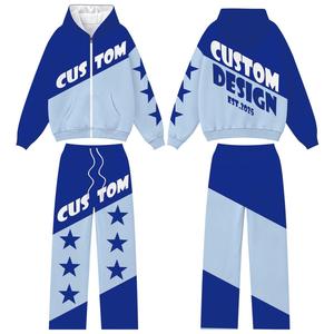 Conjunto de Sudadera con Capucha y Pantalones Deportivos de Poliéster para Hombre, Diseño Personalizado con Cierre de Cremallera - Product Image 4