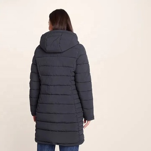 Doudoune mi-longue à capuche légère pour femme, manteau d'hiver matelassé coupe-vent avec fermeture éclair, veste longue matelassée pour femme - Product Image 6