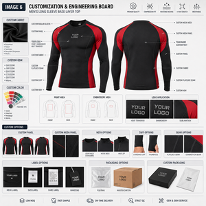 Camiseta Térmica de Manga Larga con Logotipo Bordado Personalizado, Puños y Dobladillo Acanalados, Tejido Elástico en Cuatro Direcciones, Ecológico, de Secado Rápido, Privado - Product Image 5