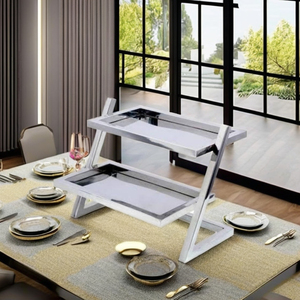 Soporte/expositor de dos niveles de acero inoxidable para mostrador/buffet/organizador. - Product Image 4
