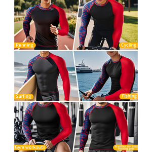 Custom Design Rash Guard <b>Men</b> UPF 50 High Performance Fitness Clothing Long Sleeve Top Comfortable Summer Surfing And Swimming - Product Image 6